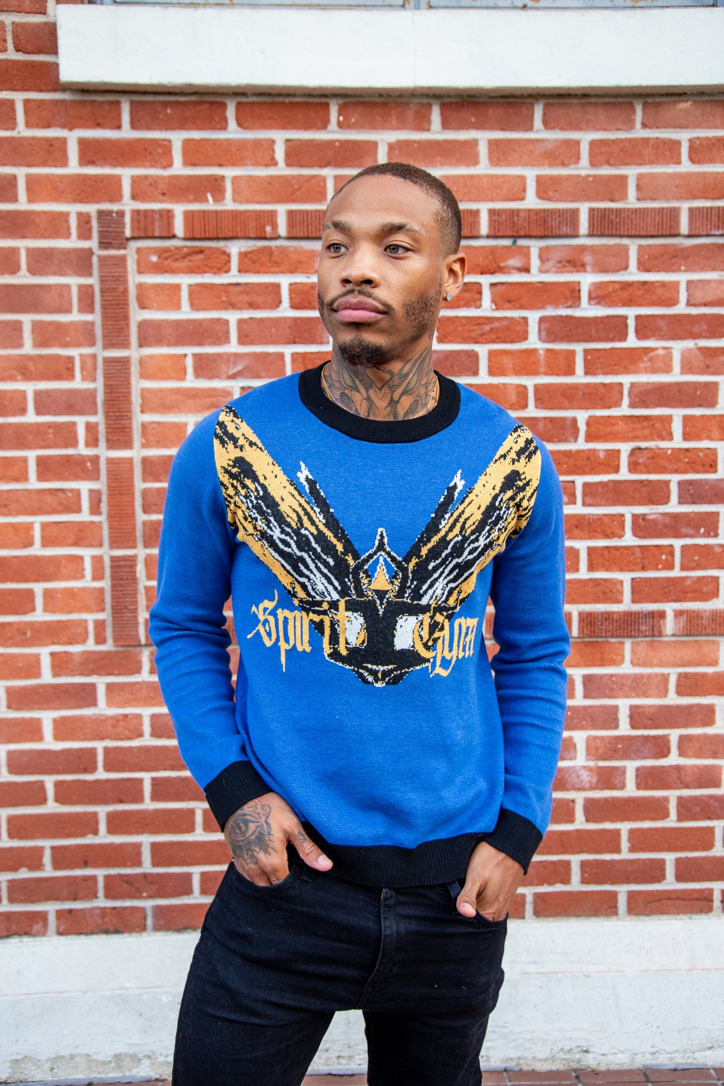Spirit gym Knitted crew neck sweater