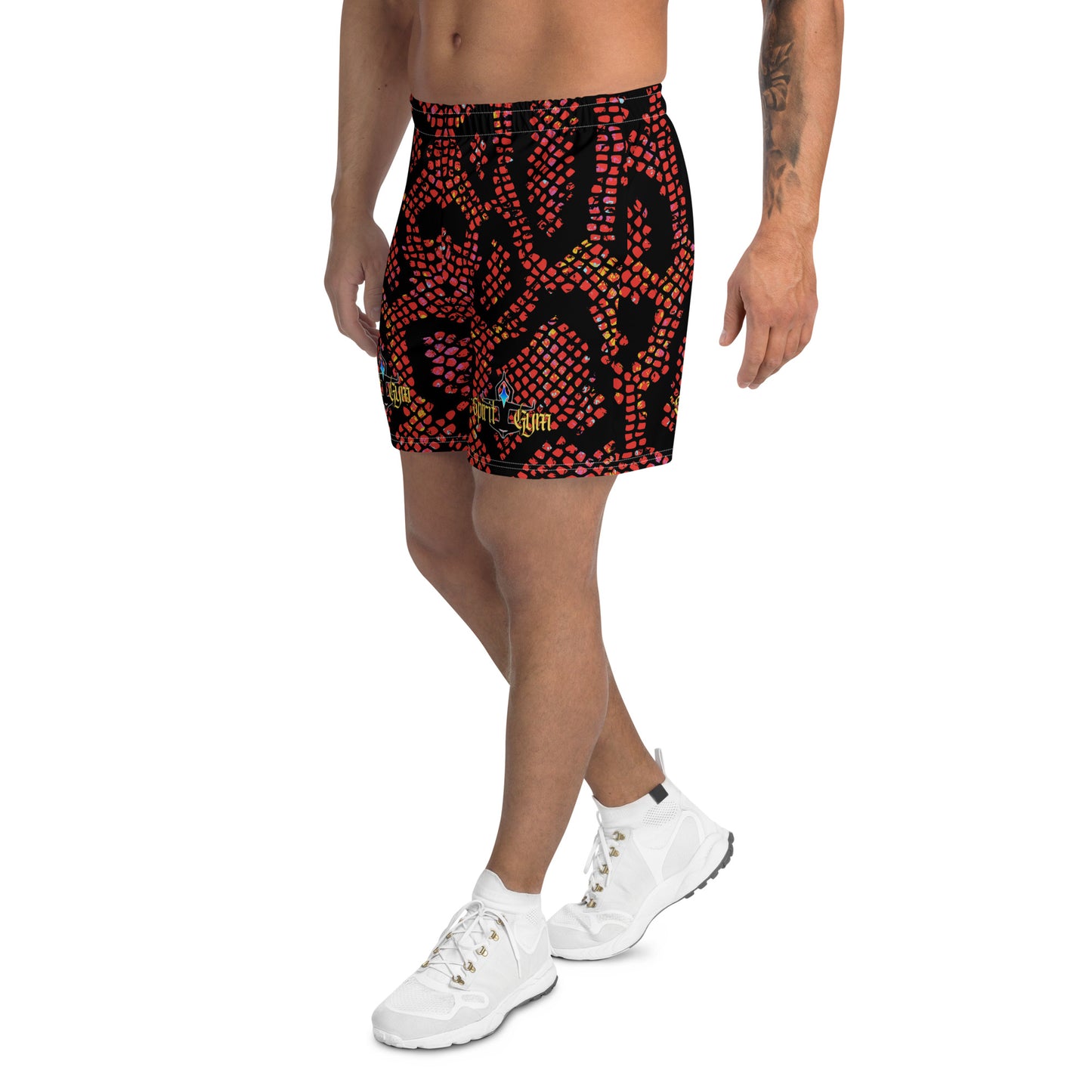 Men Gym Graphic MESH SWIMMING SHORTS – Funny Polyester Chakra Athletic Streetwear Shorts