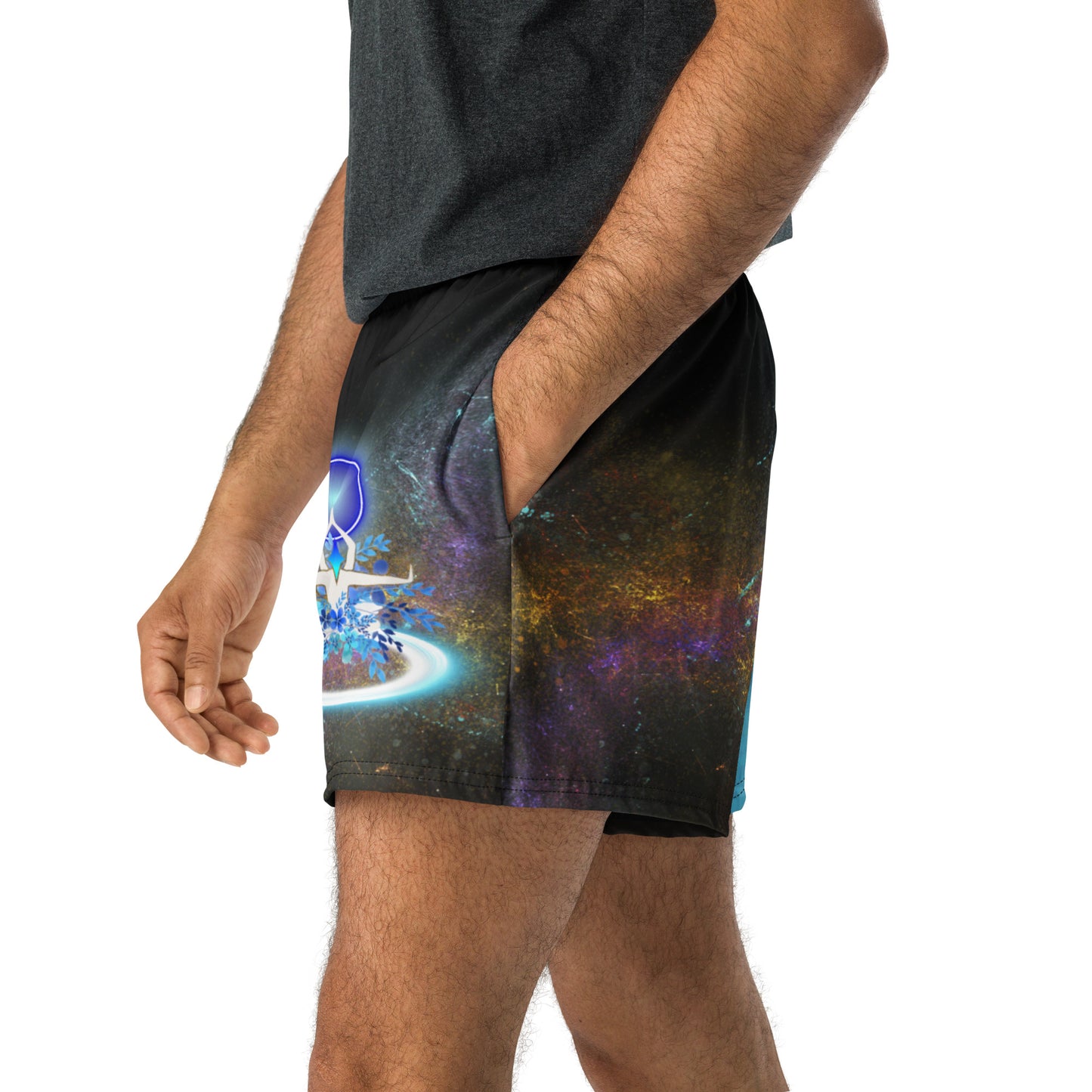 Men Gym Graphic MESH SWIMMING SHORTS – Funny Polyester Chakra Athletic Streetwear ShortsAll-Over Print Unisex Athletic Shorts