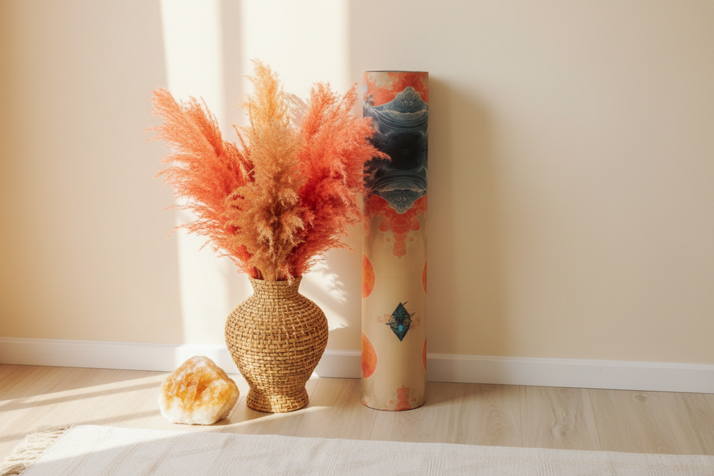Coral Japanese Floral - Rolled Display