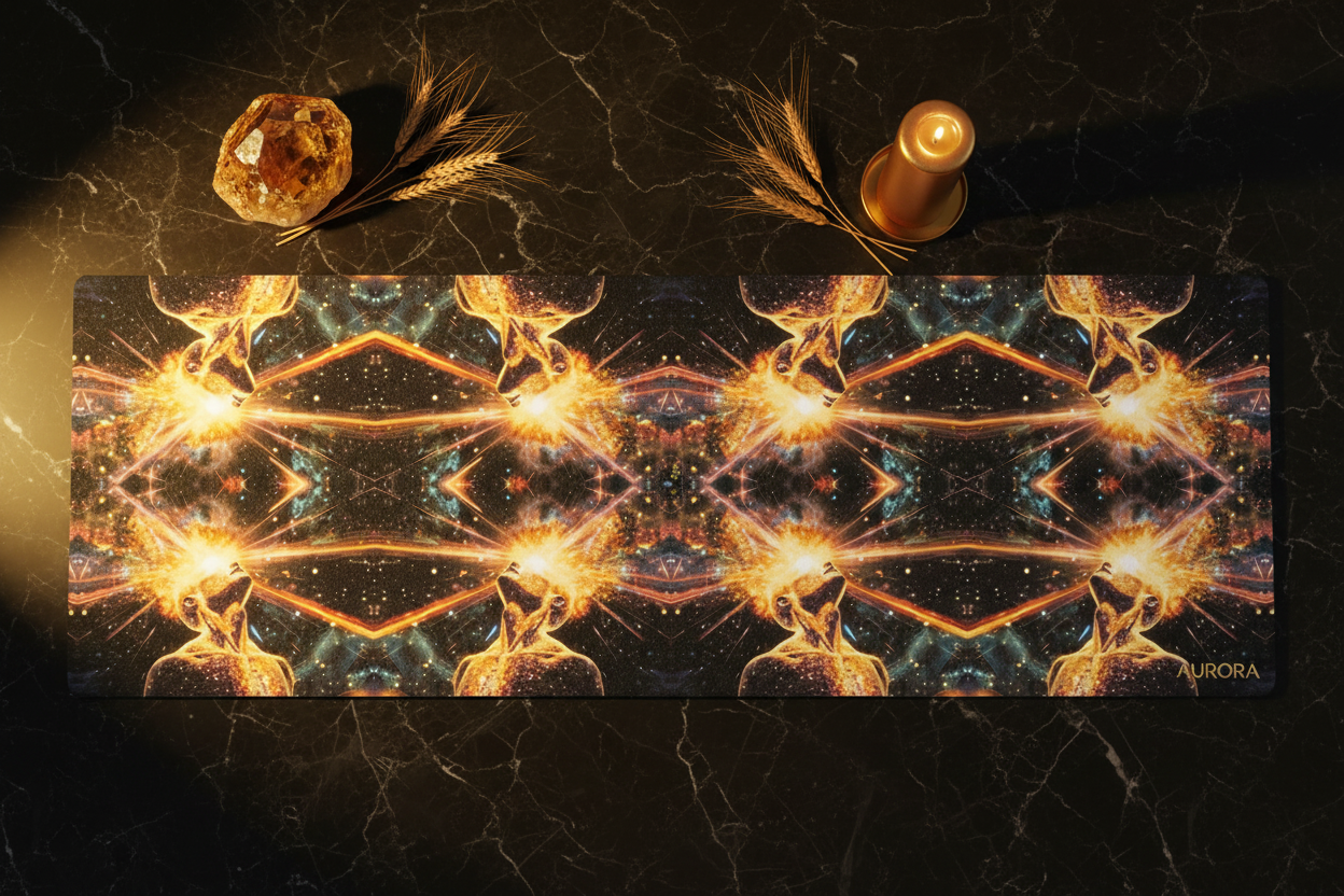 Space Mind Mat - Dark Gold Flat Lay