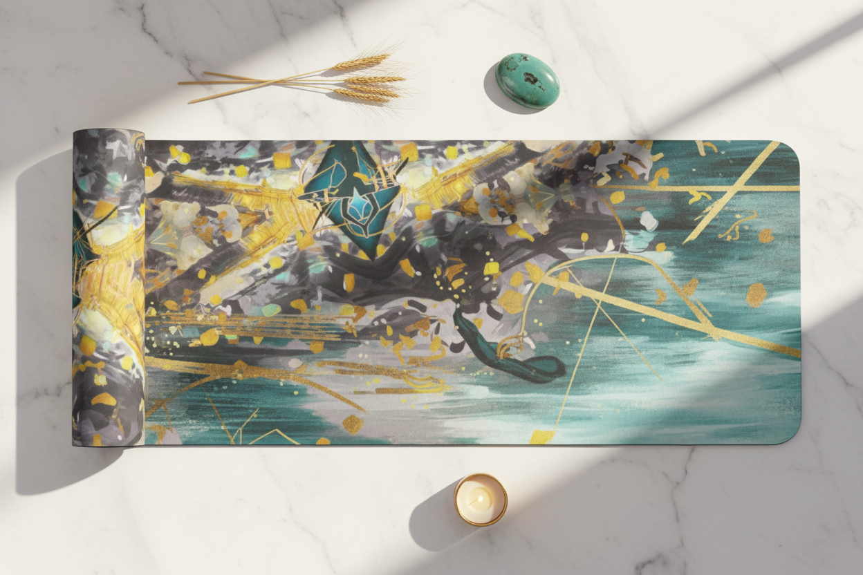 Teal Gold Japanese - Flat Lay