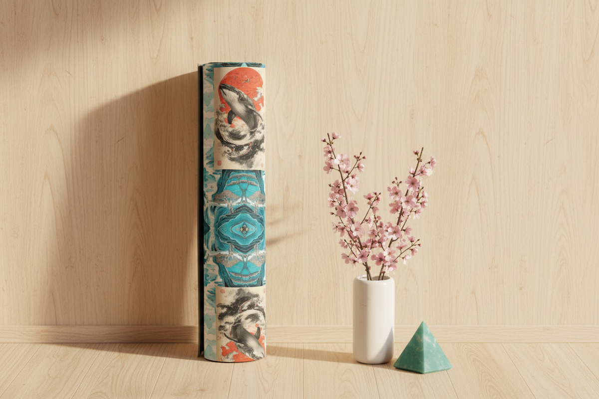 Teal Wave Wolf - Rolled Display